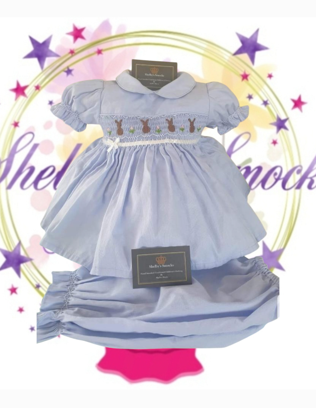 Blue & Brown Bunny Pjs MADE TO ORDER