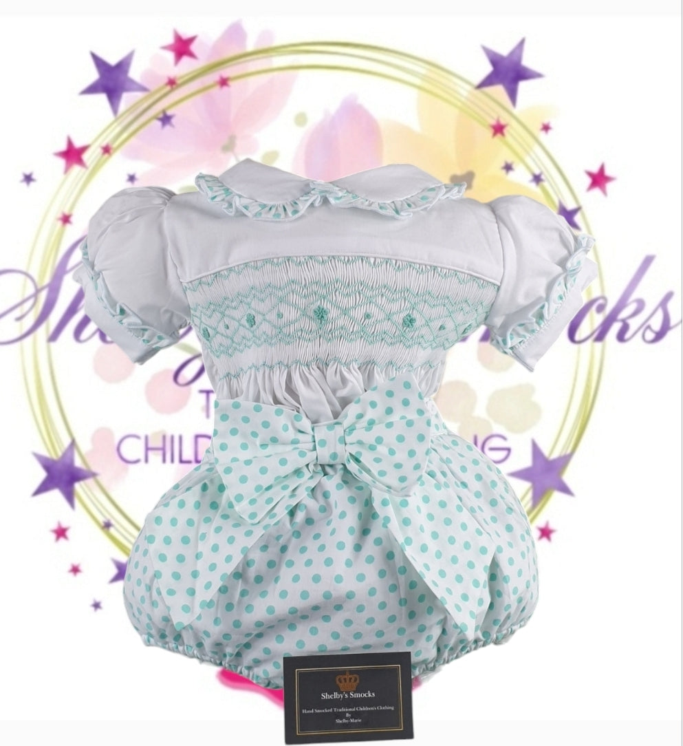 Mint & White Polka Dot Set MADE TO ORDER
