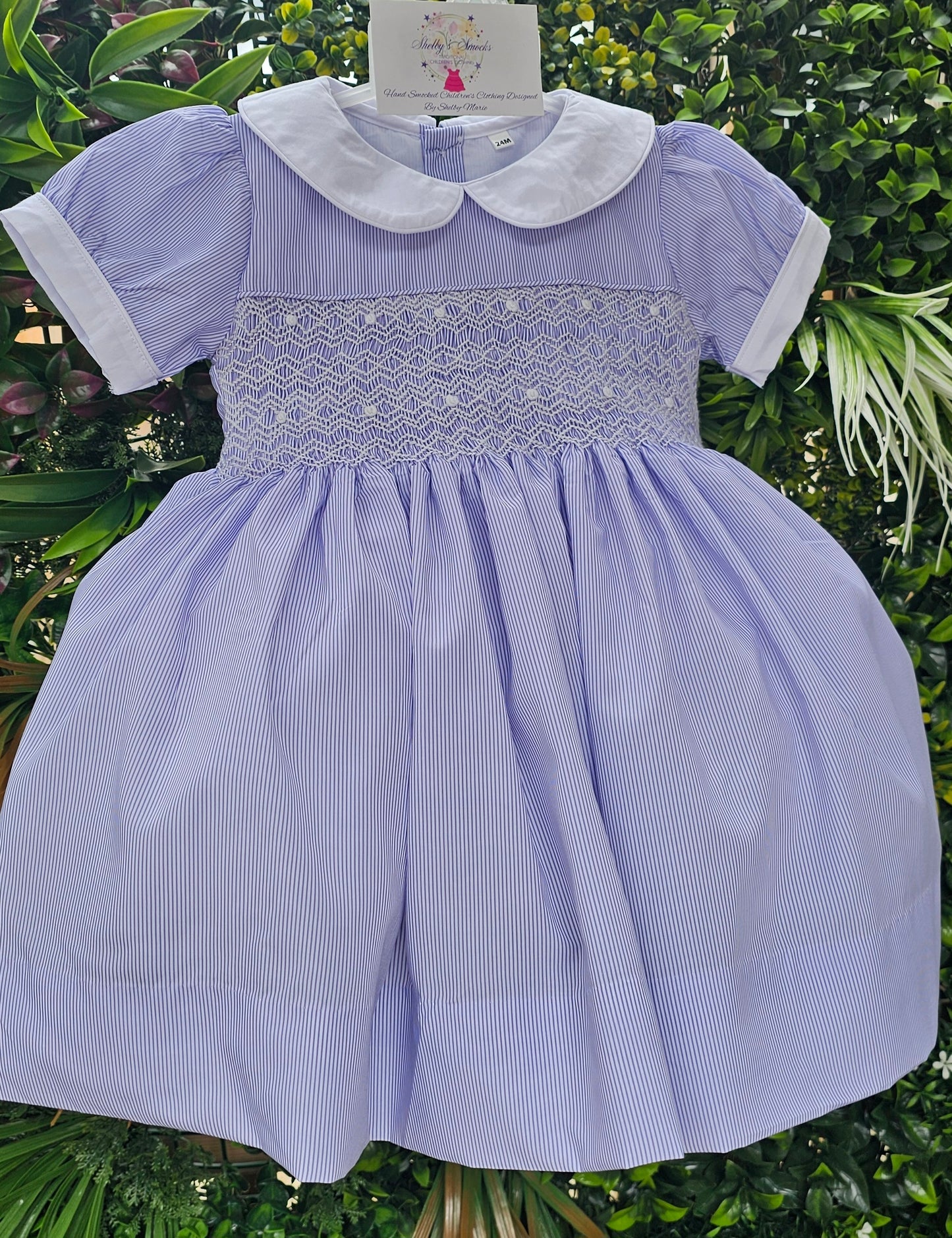 Lilac & White Pinstripe