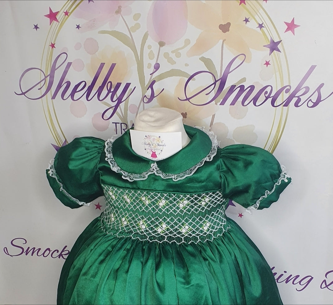 Emerald green satin MADE TO ORDER