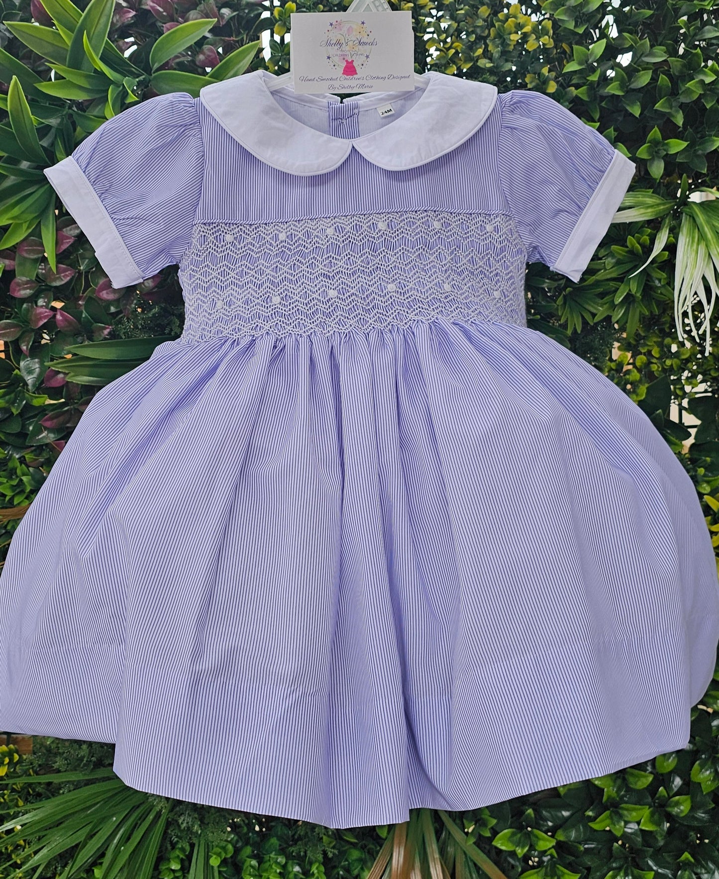 Lilac & White Pinstripe