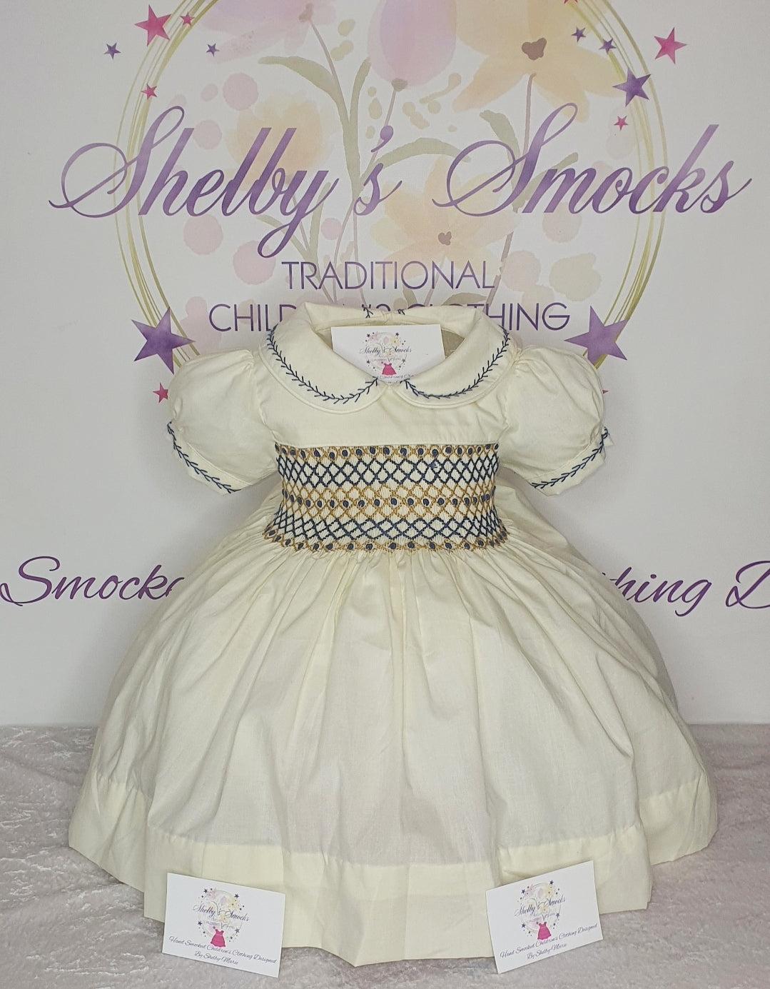 Cream, Navy & Tan MADE TO ORDER