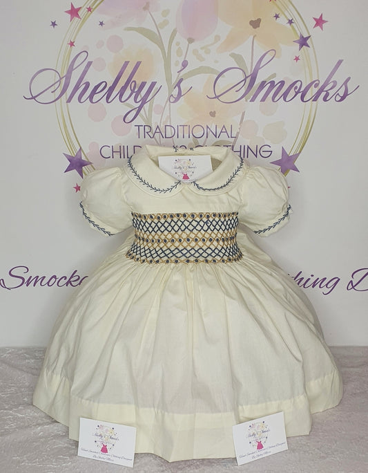 Cream, Navy & Tan MADE TO ORDER