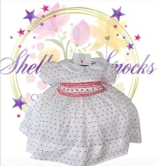 Red & White Swiss Dot