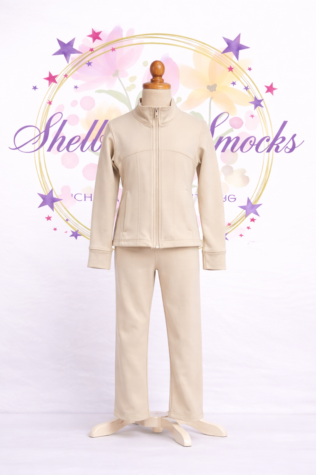 Beige Full Length Gym Lounge Sets