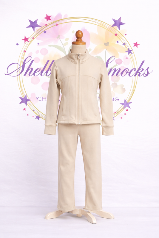 Beige Full Length Gym Lounge Sets