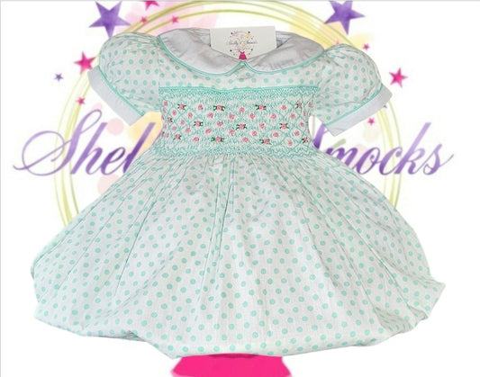 Mint Polka Dot & Pink