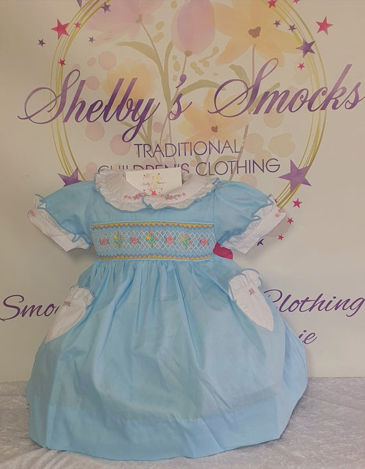 Baby Blue Smock Dress